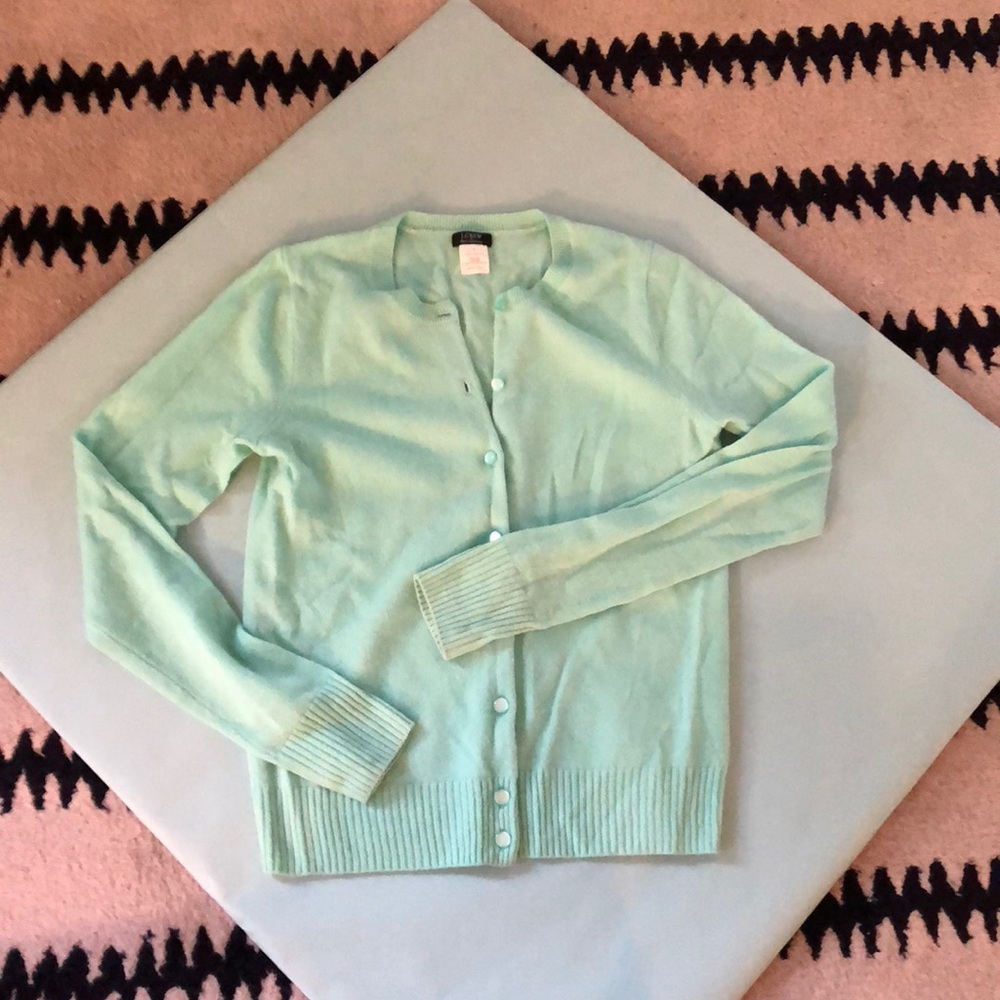 Cashmere JCrew cardigan turquoise!